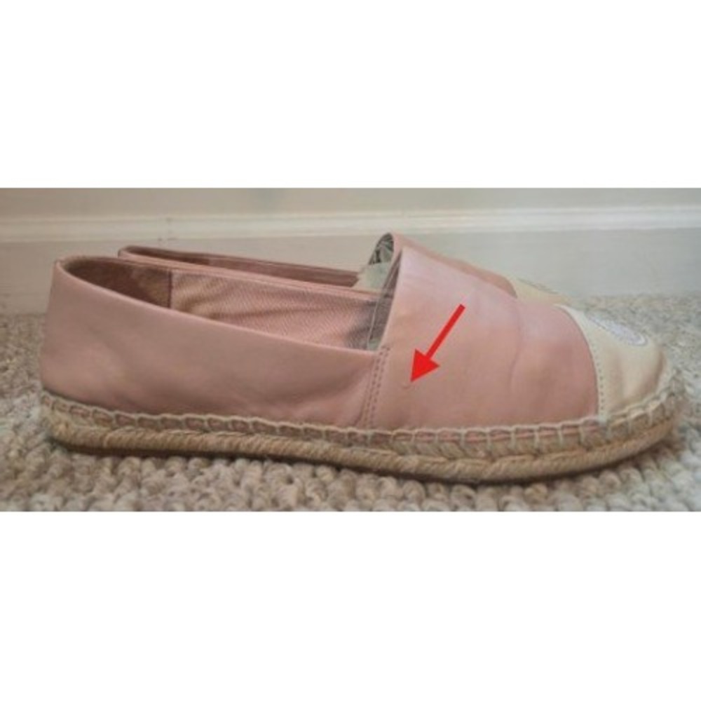 Tory Burch Women Leather Espadrille Flats Pink Cream Logo Cap Toe Slip On Size 6 - Picture 9 of 9